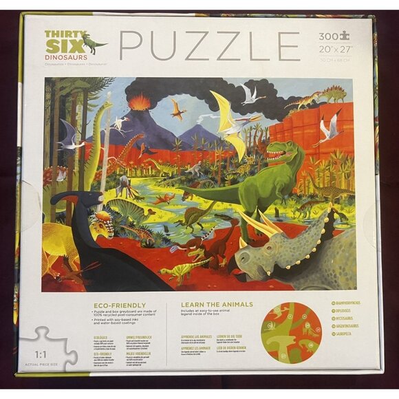 Thirty-Six Dinosaurs Puzzle, Crocodile Creek, 300 Pieces 20" x 27" Ages 8+ - Picture 2 of 9